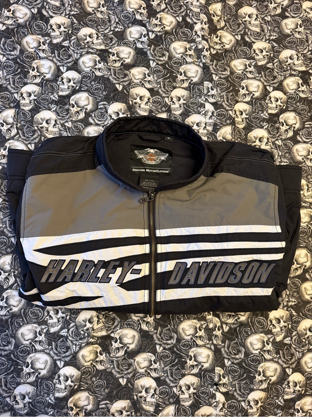 Harley-Davidson Black, Gray & White reflective Performance Riding Jacket Sz: XL